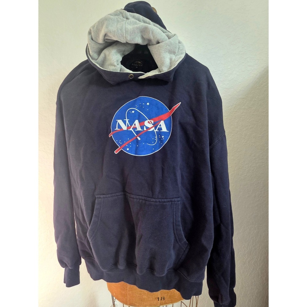 Prairie Mountain NASA Meatball Logo Hoodie Navy Blue XL Pullover Sweatshirt